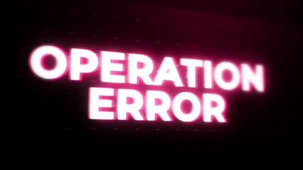 Mensagem Erro Alerta Erro Operação Piscando Tela Falha Sistema Computador — Vídeo de Stock