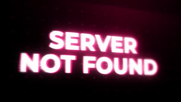 Server Tidak Ditemukan Peringatan Kesalahan Pesan Berkedip Pada Layar Sistem — Stok Video