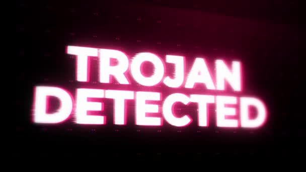 Trojan Detected Warning Alert Error Mensaje Intermitente Pantalla Accidente Del — Vídeo de stock
