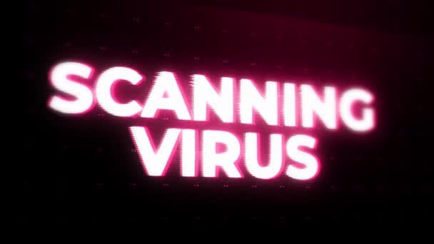 Scanning Virus Warning Alert Mensagem Erro Piscando Tela Falha Sistema — Vídeo de Stock