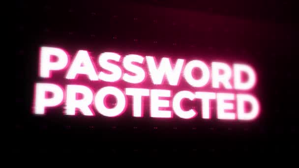Password Protected Warning Alert Fehlermeldung Blinkt Auf Dem Bildschirm Computersystem — Stockvideo