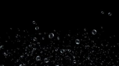 Su altında köpüren hava kabarcıkları hareketli canlandırıcı karbonatlı soda içeceği. Kola, soda, bira, şampanya, su gazı. Sıvı dalga şekli kristal doğa su damlası. Damlalar, içecek, kaynatma.