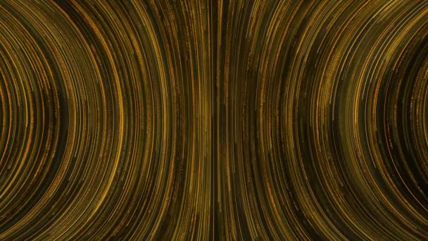 Πολυτελείς Χρυσές Λωρίδες Σωματιδίων Αυξάνονται Λαμπερό Φως Σωματιδίων Τελετή Απονομής — Αρχείο Βίντεο