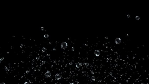 Underwater Fizzing Air Bubbles Flow Motion Refreshing Carbonated Club Soda — Stock Video