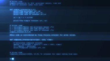 4K Programlama kaynağı dijital kod soyut arkaplan kaydırma. Sanal ortamda yazılım geliştirme süreci kavramı. Yazılım geliştiricisi ve Bilgisayar betiği için kod soyut teknoloji arkaplanı