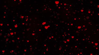 Soyut sevgililer günü, arka planda kırmızı kalpler. Anneler günü, evlilik, davetiye e-kart, tebrik, aşk ve evlilik konsepti videosu. 4K Romantik. Festival, Diwali Love.