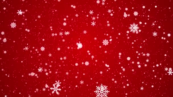 Cząsteczki Śniegu Zimą Boże Narodzenie Spada Śnieg Tło Wesołych Świąt — Wideo stockowe
