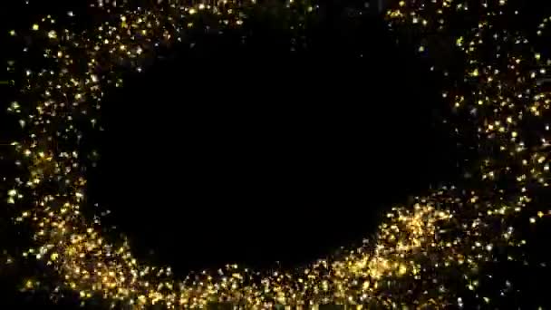Golden Shine Χριστουγεννιάτικα Σωματίδια Ουρά Γραμμή Glitter Σκόνη Οπτική Λάμψη — Αρχείο Βίντεο