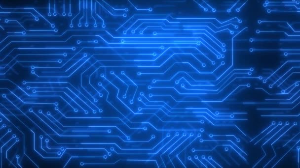 Digital Motherboard Advanced Futuristic Chip Motherboard Gitter Energiewellen Web Cpu — Stockvideo