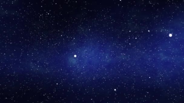 Fly Large Clusters Stars Galaxy Nebula Universe Planet Earth Star — Stock Video