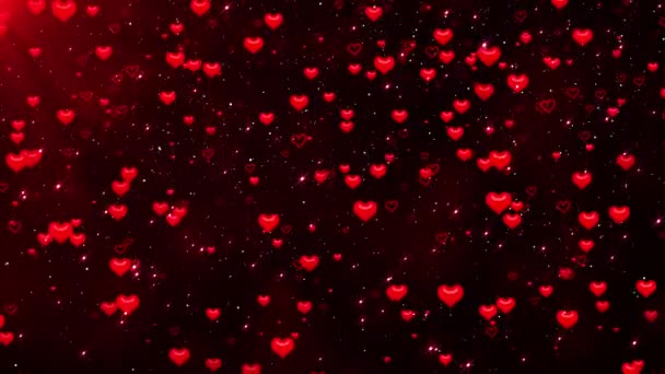 San Valentín Rosa Rojo Animación Corazones Saludo Corazones Amor Festivo — Vídeos de Stock