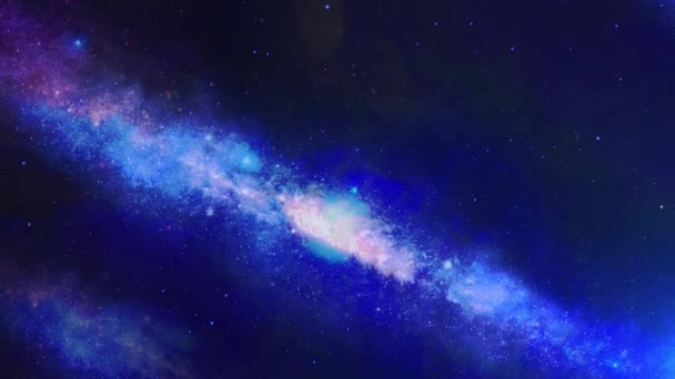 4K在太空中穿越深空星云 银河探索外太空朝向明亮的银河 科幻空间 风格和场景 — 图库视频影像