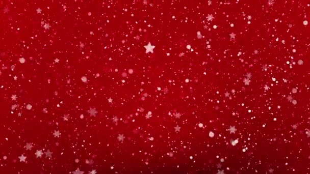 Partículas Neve Inverno Natal Queda Neve Fundo Feliz Natal Férias — Vídeo de Stock