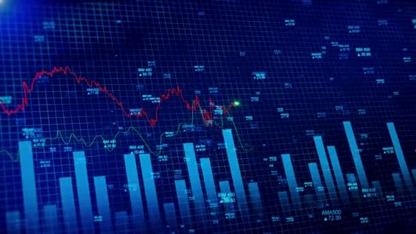 Gráfico Negociação Investimento Mercado Ações Conceito Gráfico Investimento Financeiro Ideias — Vídeo de Stock