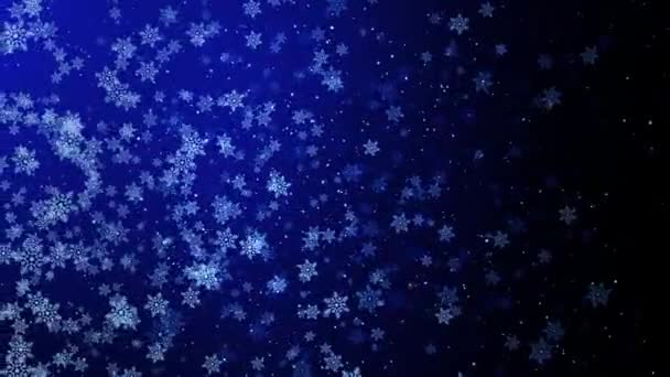 Sneeuwdeeltjes Winter Kerst Vallende Sneeuw Achtergrond Vrolijk Kerstfeest Vakantie Nieuwjaar — Stockvideo