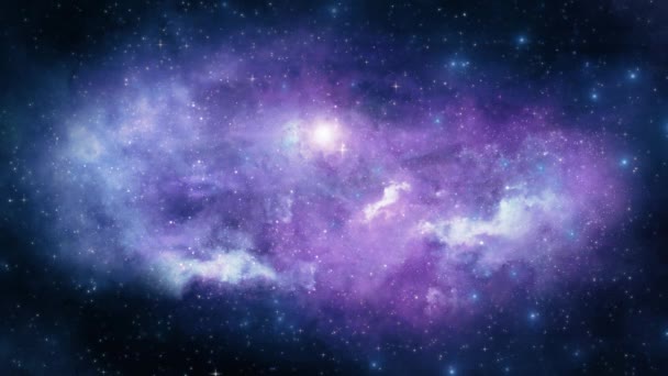 行星星云云彩背景 在太空中穿越星空 银河之星太空尘埃 宇宙深处的行星飞往恒星场的空间飞行银河星云探索 — 图库视频影像