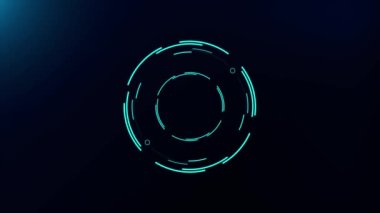 Hologram HUD GUI fütüristik ögesi. Çember Soyut Dijital Teknoloji UI Fütürist Sanal Arayüz Elementleri. İleri teknoloji fütüristik ekran, hologram düğmesi, yükleme, hedef, giriş. siber çerçeve