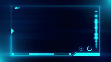 4K Frame HUD elementinde gelecekteki Yapay Zeka motoru. HUD ekran bulucu. Fütürist bakış açısı bulucu. Hud ekran tarayıcısına dikkat edin. daire arayüzleri, yüksek teknolojili fütüristik ekran, hologram