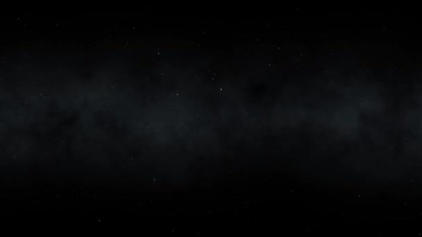엔들리스 우주의 별들은 밤하늘을 배경으로 안개낀 은하계 촬영했다 소행성 우주의 — 비디오
