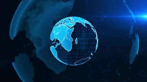 Dados Digitais Holograma Global Tecnologia Conexão Dados Rede Conceito Segurança — Vídeo de Stock