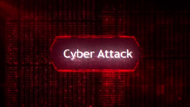 Konsep Hacking Perhatian Penyerang Tanda Peringatan Keamanan Perlindungan Perangkat Lunak — Stok Video