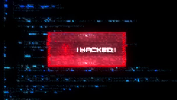 Přerušení Online Dat Hacked Hacker News Digitální Pozadí Počítačové Kriminality — Stock video