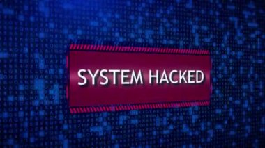 Sistem hackleme mesajı arka plan kodlu virüs uyarısı. Kötü amaçlı yazılım girişi, virüs, veri sızıntısı tehdidi, dolandırıcılık, ddos. Hata Güvenlik Alarmı, Siber Suç Saldırısı Bilgisayar Hatası Bozukluğu