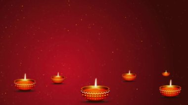 Mutlu Diwali, Deepavali ya da Dipawali Işık Festivali Kutlama arkaplanı. 3D 4K ışıklandırma havai fişek kopyalama alanı. Rangoli diya gaz lambası. Hindistan 'da Diwali Işığı. yaratıcı diwali tebrik kartı