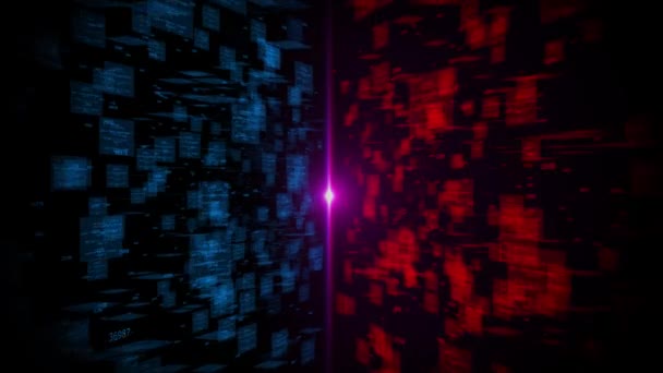 Futuristická Technologie Přenosu Datových Toků Cyberpunk Velká Data Kybernetická Bezpečnost — Stock video