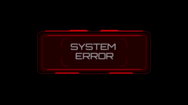 Systeem Hacking Fout Alert Bericht Achtergrond Met Code Rood Achtergrond — Stockvideo