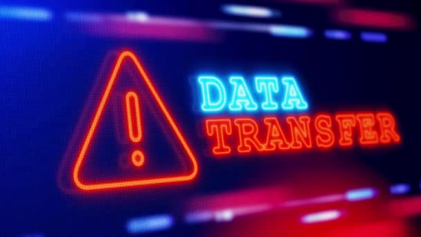 Transferência Dados Alerta Alerta Loop Tela Blinking Erro Falha Animação — Vídeo de Stock