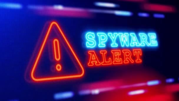 Spyware Alert Warning Alert Lazo Pantalla Error Fallo Parpadeo Animación — Vídeo de stock