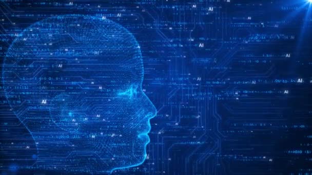 Futuristisches Interface Konzept Für Das Menschliche Gehirn Robotersystem Intellektuelle Programmierung — Stockvideo