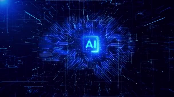 Inteligencia Artificial Inteligencia Artificial Digital Animación Cerebral Futurista Concepto Interfaz — Vídeos de Stock