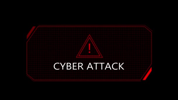 System Hacking Error Alert Message Background Code Red Background Virus — Stock Video