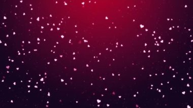 Sevgililer Günü Pembe Kırmızı Animasyon Kalpleri Aşkı Kutluyor. Bokeh şenliği, ışıltı, Noel için kalpler Kış Düğün Yıl dönümü. Anneler günü, evlilik, davetiye. Arka plan Kalbi