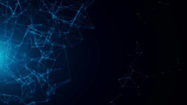 Abstract Plexus Futuristische Technologie Data Connections Achtergrond Concept Dots Lijnen — Stockvideo