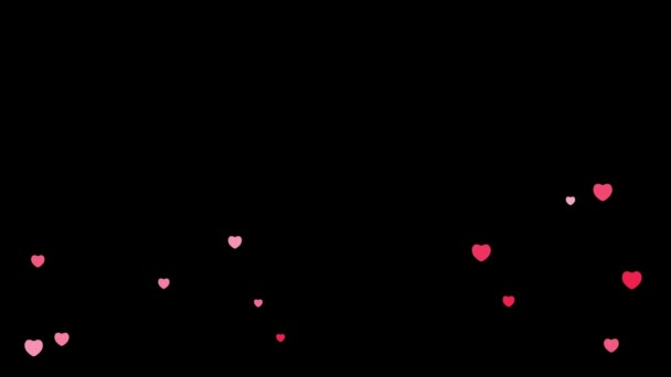 Частицы Летающих Сердец День Святого Валентина Пыль Частицы Абстрактный Фон — стоковое видео