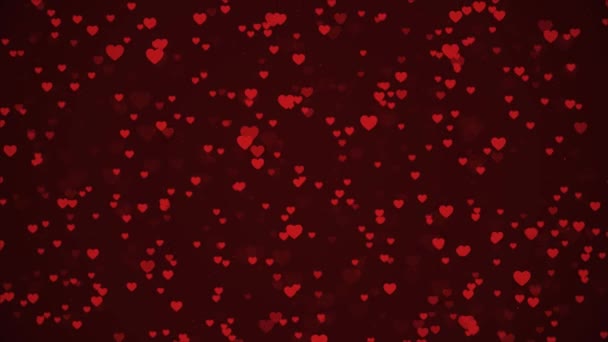 Corazón Romántico Abstracto Resplandor Partículas Fondo Gradiente Navidad Abstracto Bokeh — Vídeos de Stock