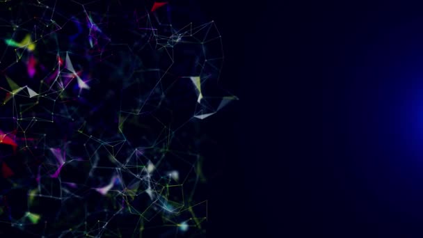 Абстрактные Голубые Геометрические Осколки Коннектикутская Паутина Цифровой Технологический Сетевой Фон — стоковое видео