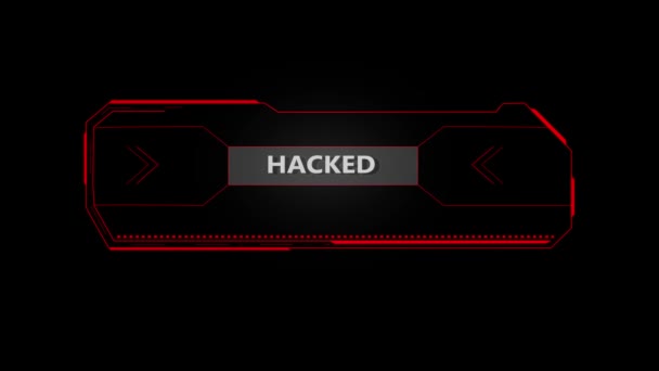 Systemet Hackade Hackning Varning Meddelande Varning Cyber Attack Datornätverk Virus — Stockvideo