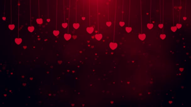 Partícula Flying Hearts Día San Valentín Rosa Rojo Animación Corazones — Vídeo de stock