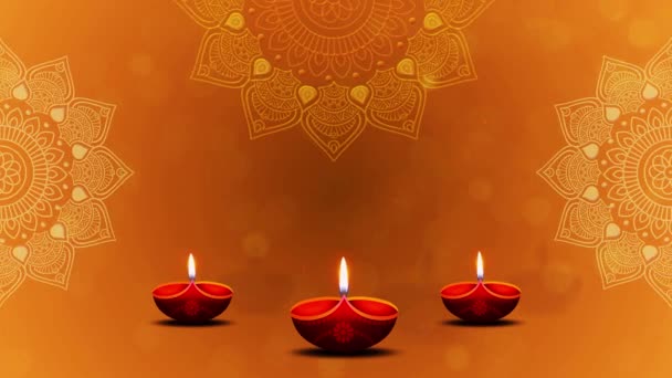 Joyeuses Fêtes Diwali Deepavali Dipawali Lumières Fond Célébration Salutation Lumières — Video
