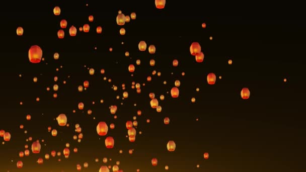 Fener Festivali Budist Festivali Sırasında Çin Geleneksel Uçan Fener Kutlamasıyla — Stok video