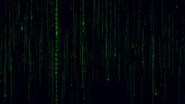 Matrix Code Falling Green Letters Παγκόσμια Ψηφιακή Βροχή Μαγευτική Matrix — Αρχείο Βίντεο