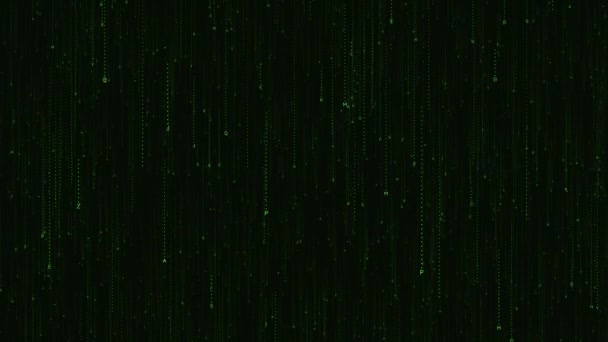 Matrix Code Falling Green Letters Всесвітній Цифровий Дощ Зачаровує Matrix — стокове відео