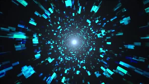 Цифровий Кіберпанк Cyber Technology Tunnel Нескінченний Політ Веб Структуру Абстрактне — стокове відео