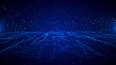 Dijital siber uzay soyut matris hologram veri akışı. Uzay, warp bilim kurgu ikili kod parçacıkları ağı. Bilim Teknolojisi konsepti. ızgara sanal gerçeklik soyut siber uzay ortamı.