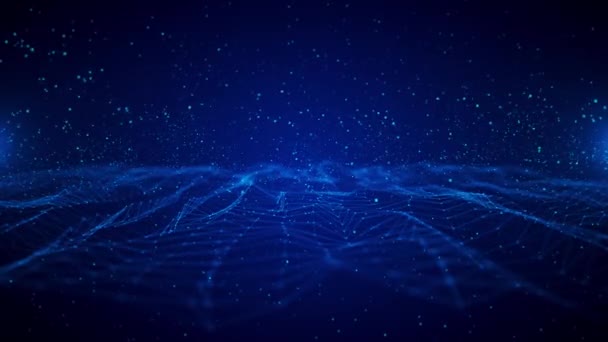 Цифровая Киберпространство Абстрактная Матричная Голограмма Потока Данных Космос Деформируйте Бинарный — стоковое видео
