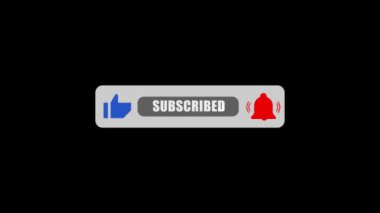 Fare Abone Düğmesine Tıklıyor ve Çan Bildirimi. Youtube girişi. Abone ol, bildirim düğmesi. Animasyon, sosyal medya kanalı, vlog, hareket. sosyal medya hesapları, arayüzler, web siteleri için.